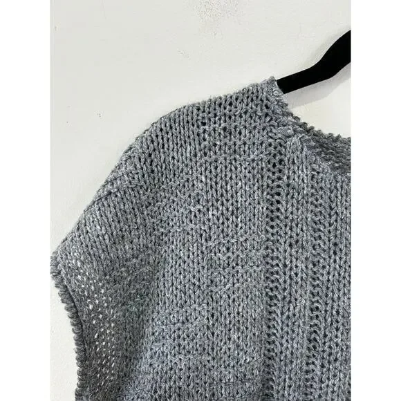 Country Surburban vintage hand knit sweater vest grey womens M - Picture 2 of 7